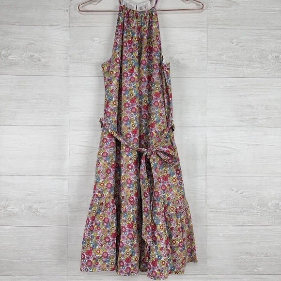Boden Ingrid Floral Tiered Halter Dress Multi Bloom Garden Size 4 R Belted NWT - Picture 11 of 12